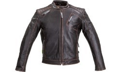 Ādas motocikla jaka W-TEC Embracer - Vintāžas tumši brūna