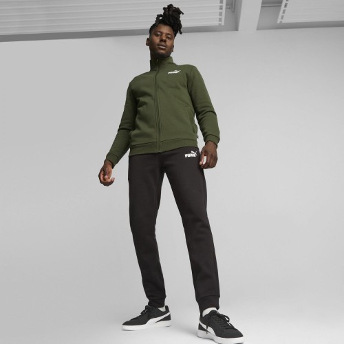 Мужской спортивный костюм Puma Clean Sweat Suit чёрно-зелёный 585841 31