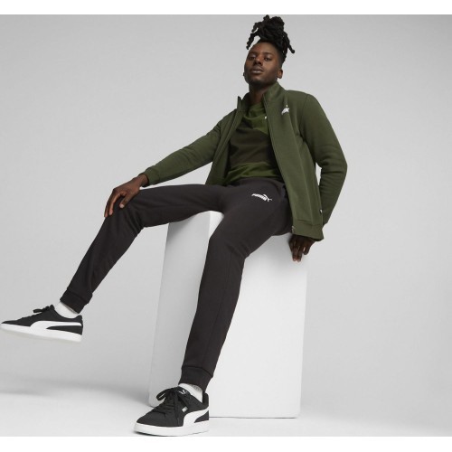 Мужской спортивный костюм Puma Clean Sweat Suit чёрно-зелёный 585841 31