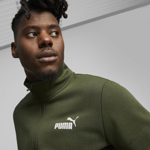 Puma Clean Sweat Suit Men's Tracksuit Black Green 585841 31