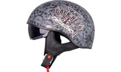 Motorcycle Helmet W-TEC Black Heart V535 Cross Skull