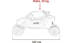 Elektromobilis RACING Road 2000, balts