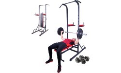 Cementa hanteļu komplekts ar pievilkšanās staciju inSPORTline CEM 180 + 40 cm/30 mm, 80 kg