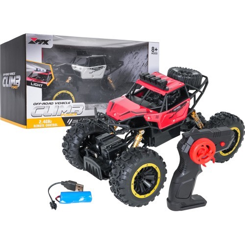 Tālvadības kāpelētājs 1:18 CLIMB POWER, sarkans