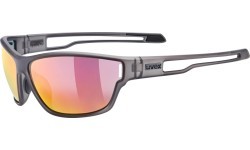 Uvex Sportstyle 806 glasses smoke matt / mirror red