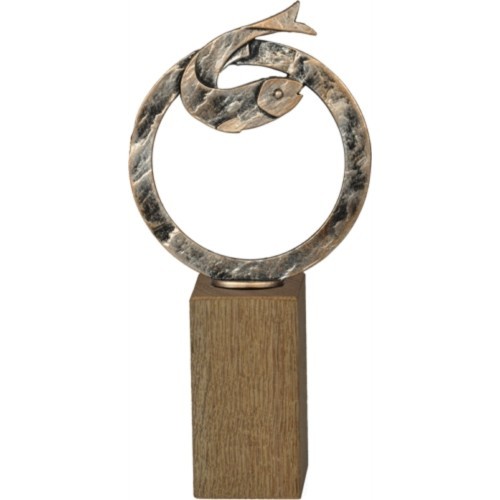 Statuette BEH433 Fish - 28cm - Sidabras/Bronza
