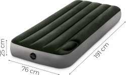 Надувной матрас 191x76x25 см одноместный со встроенным ножным насосом INTEX 64760