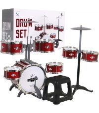 Mega Drums детская барабанная установка со стульчиком, 6 барабанов