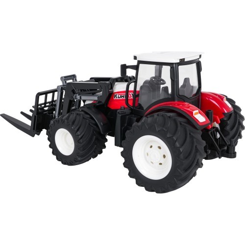 Tālvadības traktors ar piekabi, sarkans