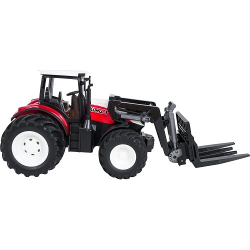 Tālvadības traktors ar piekabi, sarkans