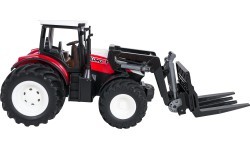 Tālvadības traktors ar piekabi, sarkans