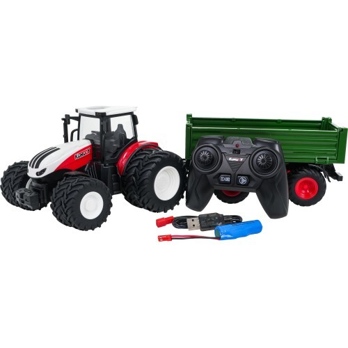 Red R/C Tractor With Green Semi-trailer