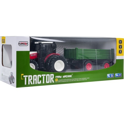 Red R/C Tractor With Green Semi-trailer