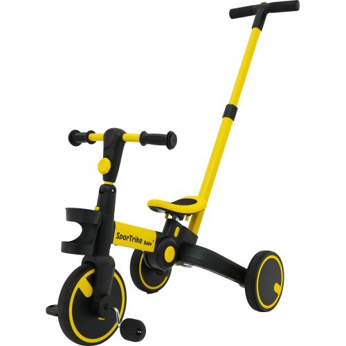 Trīsritenis Happy Bike 3in1 Sportrike, dzeltens