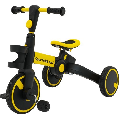 Trīsritenis Happy Bike 3in1 Sportrike, dzeltens