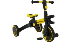 Trīsritenis Happy Bike 3in1 Sportrike, dzeltens