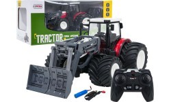 Tālvadības traktors ar buldozeru R/C 1:24, sarkans