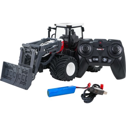 Радиоуправляемый трактор с бульдозером R/C 1:24, красный