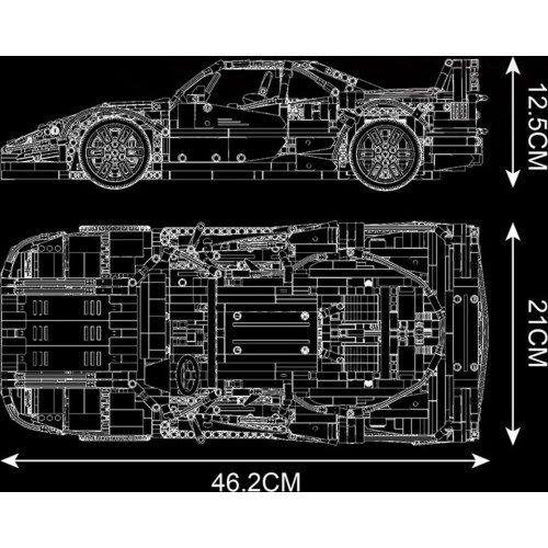 Конструктор спортивный автомобиль, 2688 деталей, красный