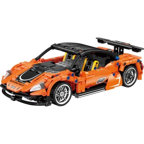 Sporta automašīnas konstruktors 491 detaļa, oranžs