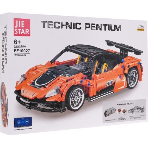 Sporta automašīnas konstruktors 491 detaļa, oranžs