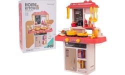 Kitchen Kitchenette with Light Function 43 pieces. Pink