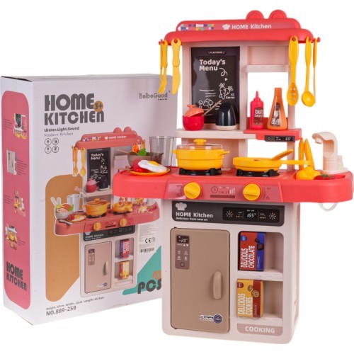 Kitchen Kitchenette with Light Function 43 pieces. Pink