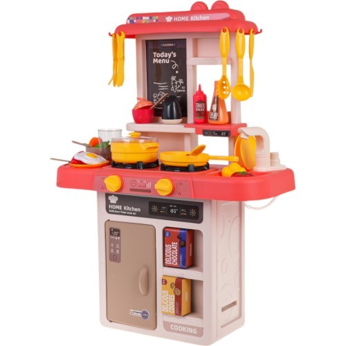 Kitchen Kitchenette with Light Function 43 pieces. Pink
