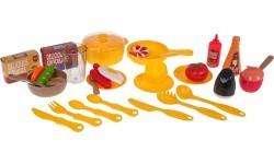 Kitchen Kitchenette with Light Function 43 pieces. Pink