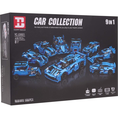 Vehicles Building Blocks Set 638pcs Blue