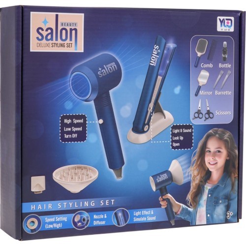 MEGA Set for a Little Hairdresser Blue + Accessories
