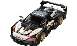 Konstruktors sporta automašīna, balts/melns, 1242 detaļas