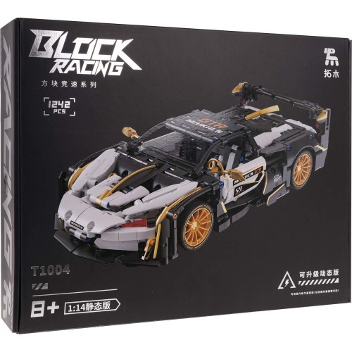 Konstruktors sporta automašīna, balts/melns, 1242 detaļas