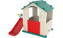 3in1 Garden House for Children Green Roof + Slide + Basketball