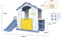 House With Slide And Sink Blue Roof