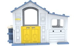 Large House With Hallway, Basketball and Sink Blue Roof