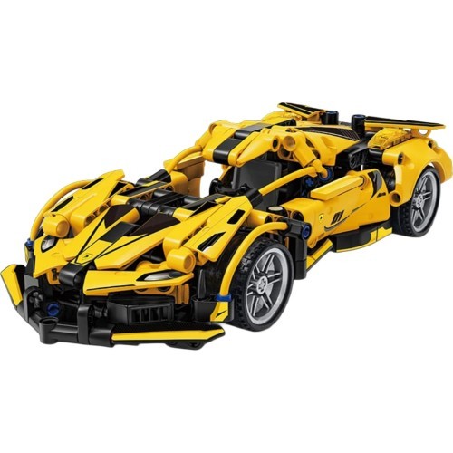 Konstruktors sporta automašīna, dzeltens, 422 detaļas