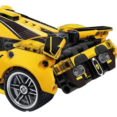 Konstruktors sporta automašīna, dzeltens, 422 detaļas