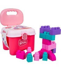 Set of Soft Electric Blocks + Chair Storage Pink