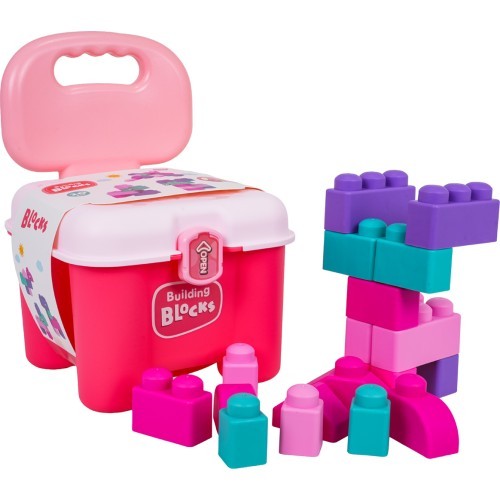 Set of Soft Electric Blocks + Chair Storage Pink
