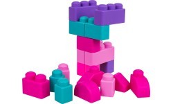 Mīksto elektronisko klucīšu komplekts ar krēslu-glabātuvi, rozā