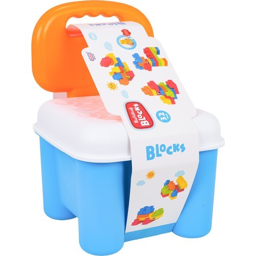 Soft Blocks Set + Storage Chair Blue