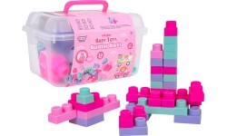 Soft Blocks Set 32 ​​pcs. Pink + Suitcase