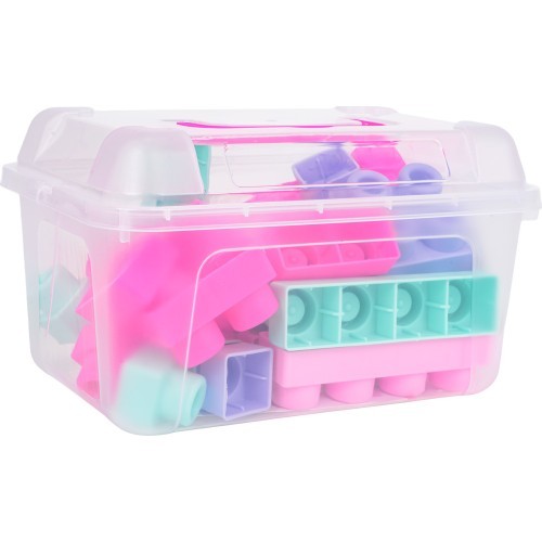 Soft Blocks Set 32 ​​pcs. Pink + Suitcase