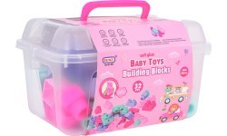 Soft Blocks Set 32 ​​pcs. Pink + Suitcase