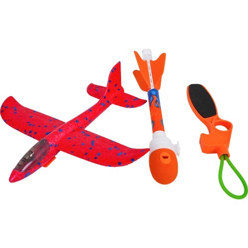Red 2in1 Plane Set with Launcher