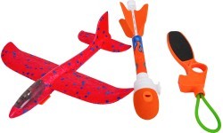 Red 2in1 Plane Set with Launcher