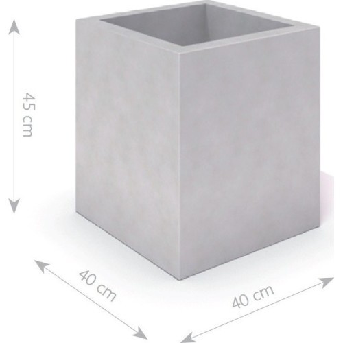 White Concrete Planter Inter-Play Deco 03