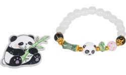 Baltas pandas rokassprādžu rotaslietu komplekts