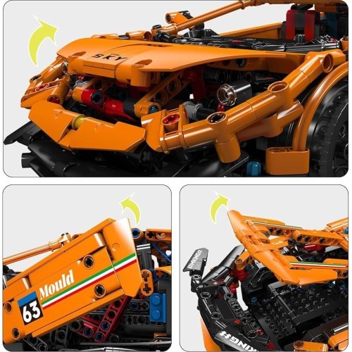 Sports Vehicle Set of 1620 Orange Pieces